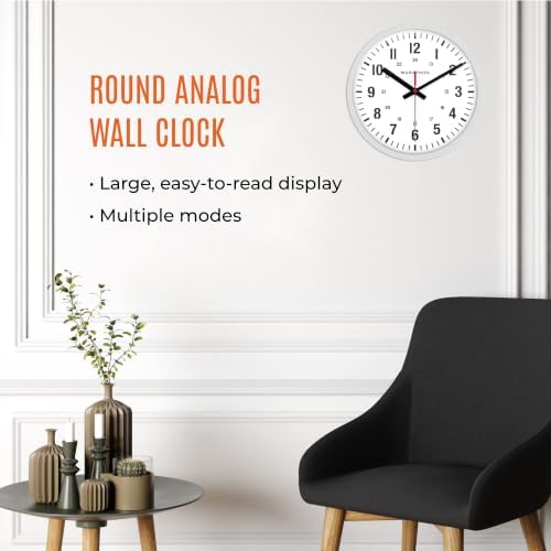 MARATHON 10-Inch Silent Sweep Analog Wall Clock - Image 2