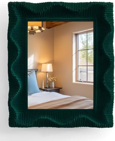 Emerald Green Wavy Vanity Mirror by TEIPAI