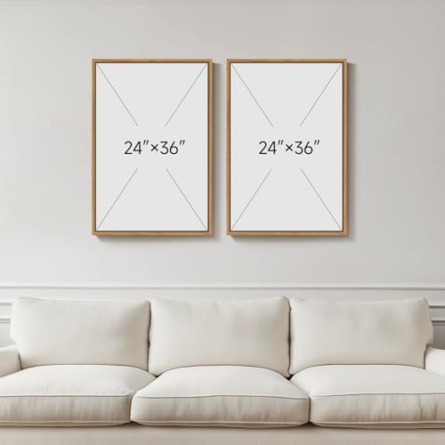 Large Framed Neutral Abstract Wall Art Set of 2 - Image 3