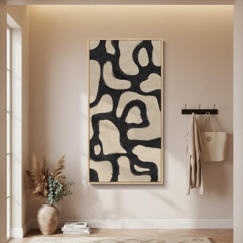 Large Framed Modern Abstract Horizontal Wall Art - Image 4