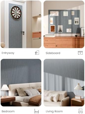 Bumusty 48"x 36" Large Felt Bulletin Board Tiles, Slate Gray - Image 6