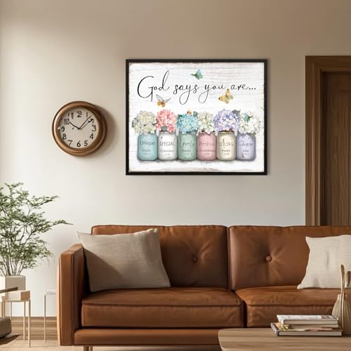 Inspirational Bible Verse Wall Art: God Says You Are Wall Decor Framed - Image 6