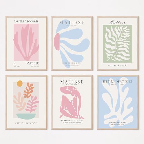 Henri Matisse Wall Art Prints Pink Blue Canvas Wall Decor Aesthetic Abstract by Youillne