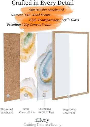 iHery 12x16in Blue Oyster Framed Coastal Wall Art, Acrylic Front - Image 3