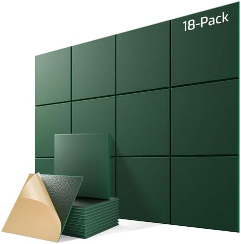 18 Pack Self-Adhesive Sound Proof Foam Panels by Lebenforce