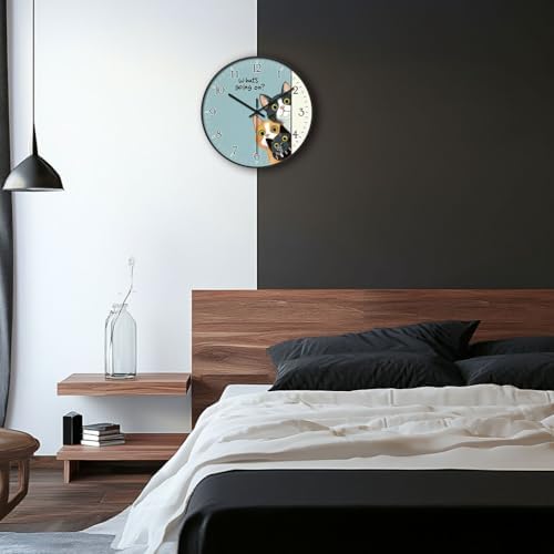 8 inch Decorative Wall Clock Battery Operated, Cat Pattern - Image 4