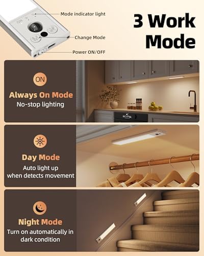 EZVALO 10inch Under Cabinet Lighting, 2 Pack 2400mAh Rechargeable Wireless - Image 5