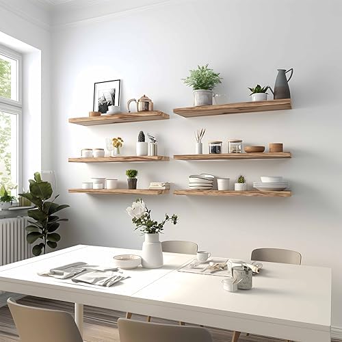 24 Inch Light Wood Floating Shelves - Image 3