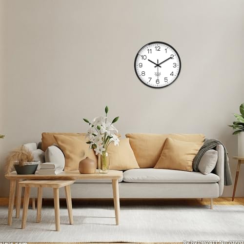XNM 8 Inch Small Classic Plastic Wall Clock Battery Operated - Image 2