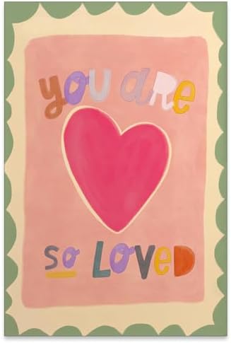 GO-SANTNN Watercolour You Are So Loved Wall Art Cute Pink Hand Drawn Heart by Unknown