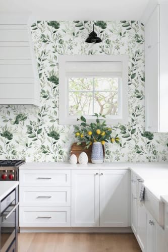 Yasinet Green Wallpaper Olive Leaf Peel and Stick Wallpaper 17.3''×393.7 '' - Image 5