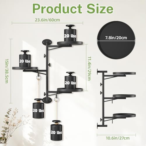 iDavosic.ly Wall Plant Holder, Rotating Floating Window Shelf, 3-Tier Black - Image 3