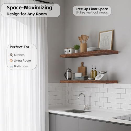 Lufia Floating Wall Shelves, MDF - Image 5