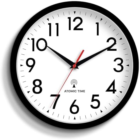 DAXSMY 12 Inch Atomic Wall Clock, Battery Operated Silent Non Ticking by DAXSMY