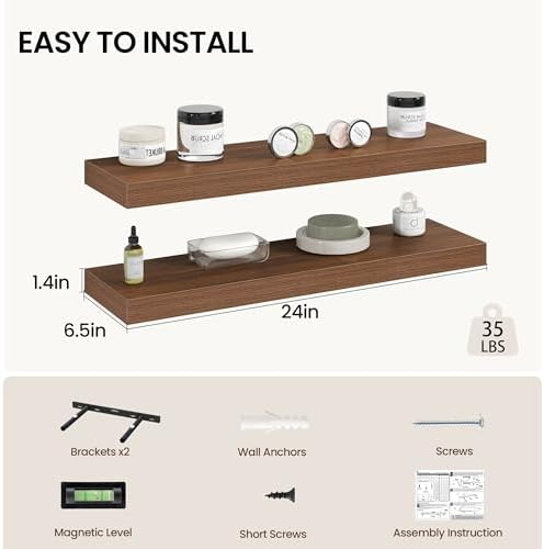 Vivelove 24 Inch Floating Shelves Wall Mounted - Image 3