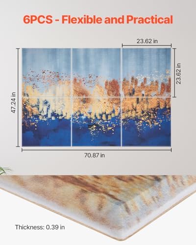 VEVOR 6 Pack Art Acoustic Panels, 70.87 x 47.24 x 0.4 inch Soundproof Wall Tiles - Image 6