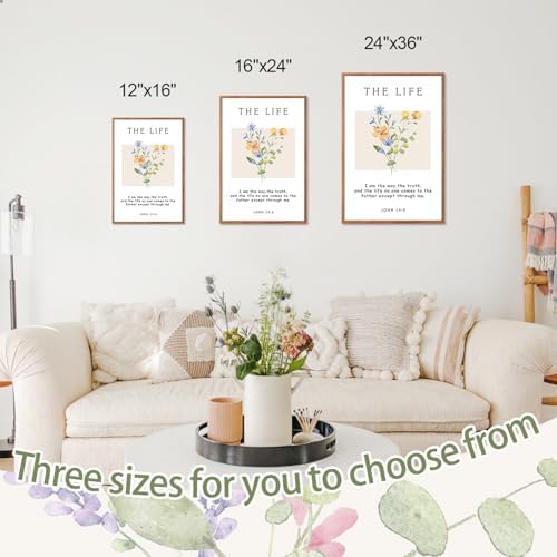 CHDITB Christian Bible Verse Framed Wall Art Set, Floral Scripture Prints - Image 5
