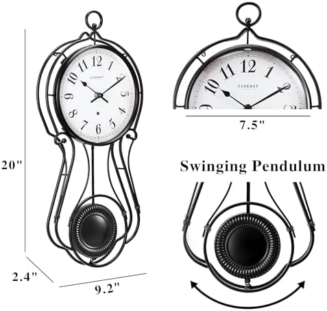 CLXEAST 20" Modern Pendulum Wall Clock - Image 2