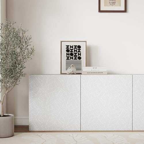 Timeet Modern Geometric Peel and Stick Wallpaper 17.3" x 78.7" Gray Stripe - Image 7
