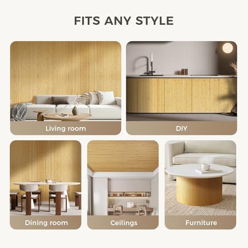 OUZUGIE 2 Pack 96x48 Inch Natural Bamboo Wall Panel - Image 4