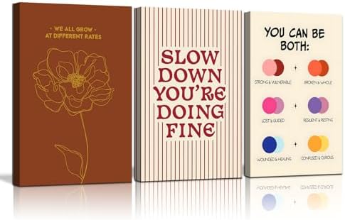 3 pcs Framed Growth Mindset canvas Wall Art Modern Minimalist Inspirational by Unknown