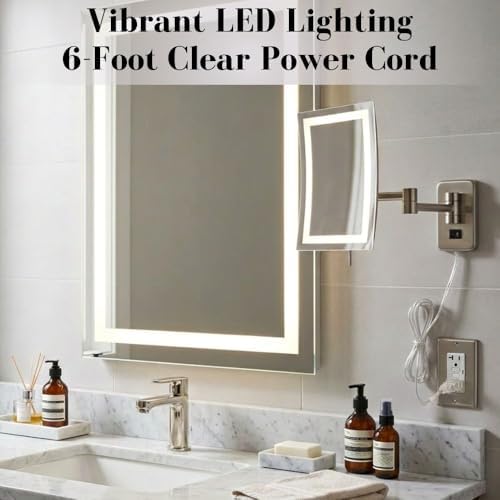 JERDON Lighted Wall-Mount Makeup Mirror - Image 3