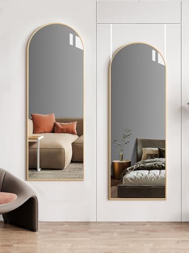 Arched Full Length Mirror, Tempered Shatterproof Glass & Aluminum Frame by DMWOODFL