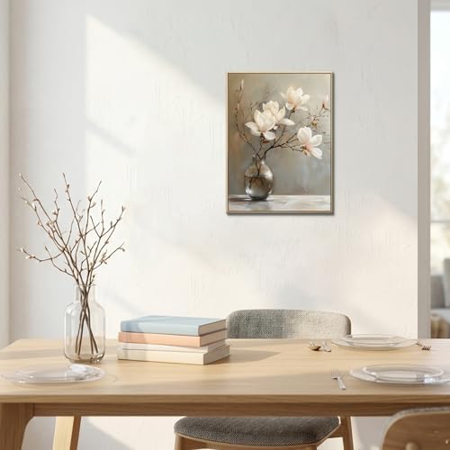 daktenn Floral Canvas Wall Art Bathroom Wall Art Pictures Wall Decor Home Decor - Image 4