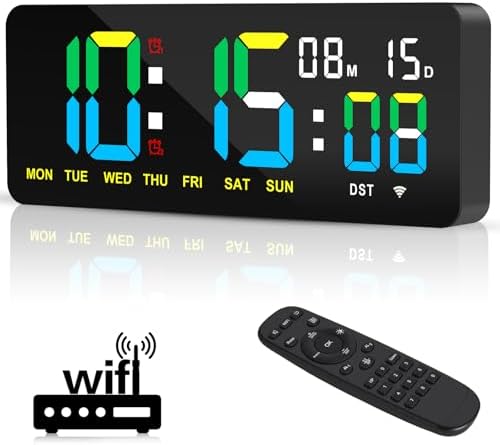 XREXS 12.2 Inch Digital Wall Clock WiFi Sync by XREXS
