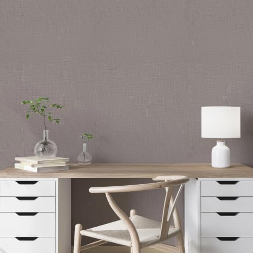 Grasscloth Peel and Stick Wallpaper 15.7"X480.3" Brown Contact Paper - Image 7