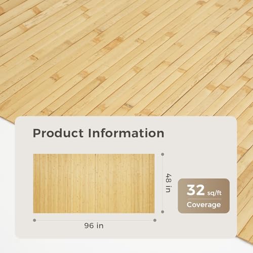 OUZUGIE 1 Pack 96x48 Inch Natural Bamboo Wall Panel - Image 2