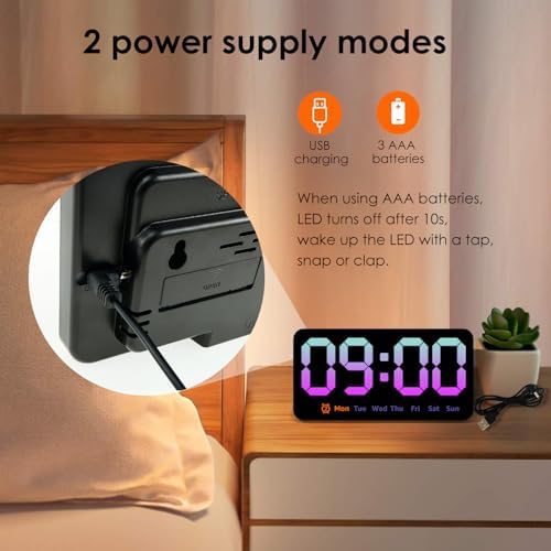 Digital Wall Clock 8.5 Inch Large Display LED Clock - Image 3