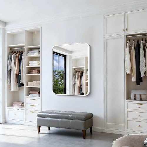 BONEWEI White Bathroom Mirror, 30x36 inch Wall Mirror - Image 5