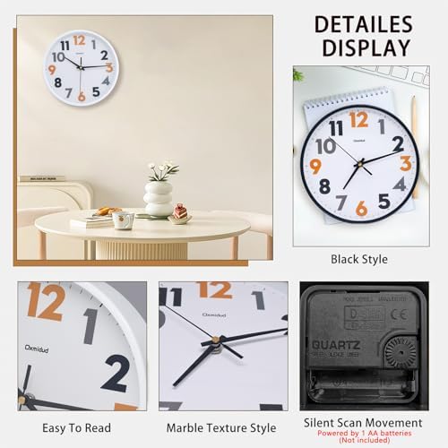 Modern Wall Clock, 10 Inch Silent Non-Ticking Battery Operated – Easy to Read - Image 3
