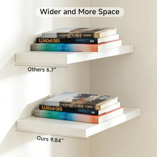 20in White Floating Shelves for Wall, Home Decor - Image 4