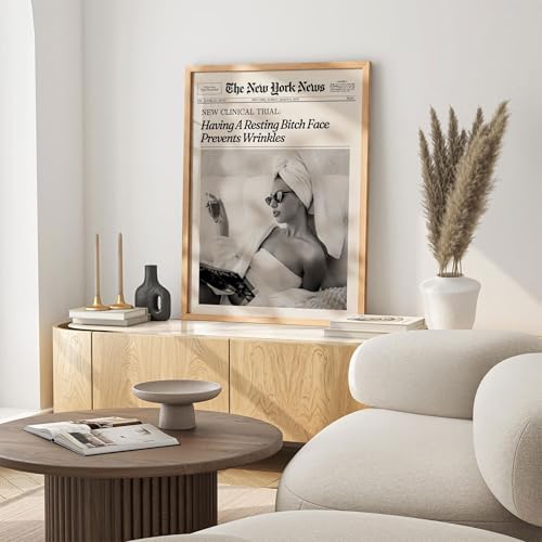 Funky Girl Preppy Aesthetic Posters Black And White Newspaper Wall Art 8x12in - Image 4