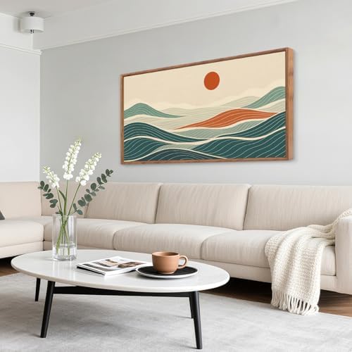 CHDITB Long Coastal Framed Wall Art, Minimalist Coastal Horizontal Wall Decor - Image 5