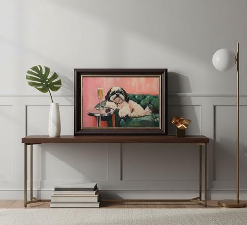 Dark Brown Framed-Funny Dog Wall Art, Whimsical Dog - Image 6