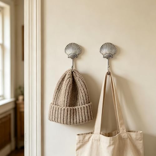 4 Pcs Seashell Wall Hooks, Metal Decorative Wall Hooks - Image 6