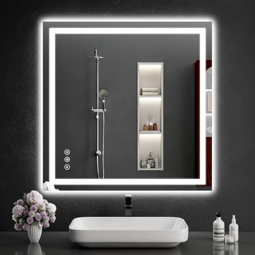 36"x36" LED Bathroom Mirror by WISSMIELSHOME