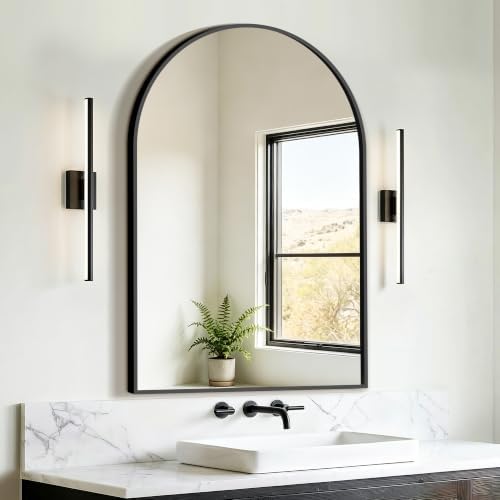 FICTOR 26" x 38" Arched Bathroom Vanity Mirror by FICTOR