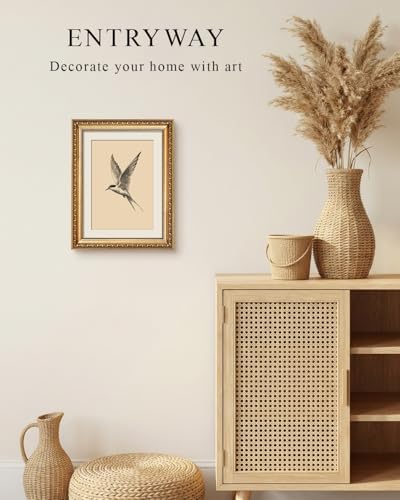 VIYYIEA Vintage Gold Framed Swallow Canvas Bird Wall Art, 11×14 Inch - Image 3