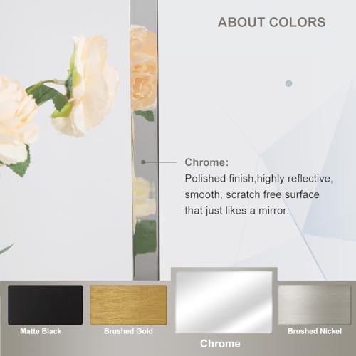 ANDY STAR Chrome Mirror for Bathroom, 22x30 Inch Asymmetrical Mirror, Polished - Image 4