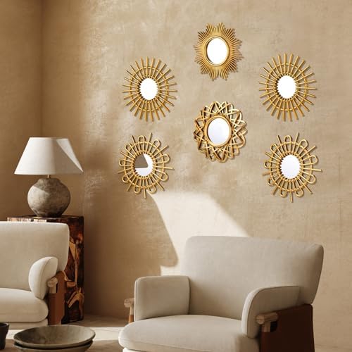 Namalu 6 Pcs Sunburst Round Mirror - Image 5