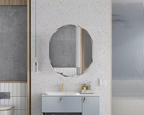 SNUGACE Single Beveled Edge Frameless Wall Mount Bathroom Vanity Mirror - Image 2