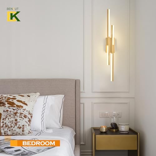 Benkut Modern LED Wall Sconce Gold Remote Wall Light Fixtures - Image 6