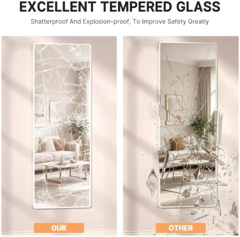 Hasipu Door Mirror Full Length, 56 x 16 Inch Full Body Wall Mirror Over The - Image 3