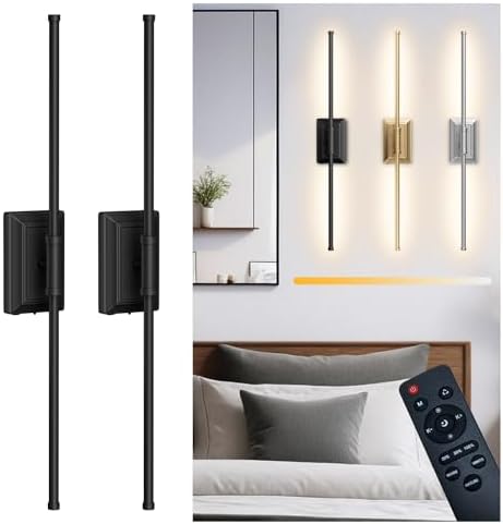 Battery Wireless Wall Light，Remote，With a long charging cable，Set of 2 by Unknown