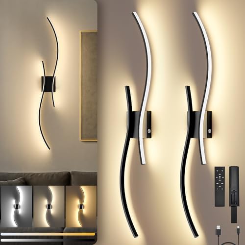 10000mAh Battery Operated Wall Sconces Set of 2, 31.5 Inch by SyncGlow