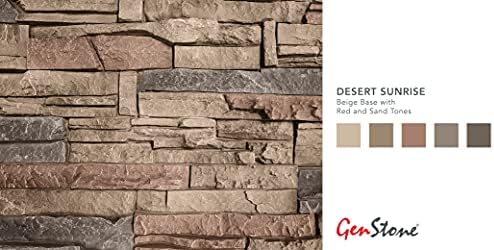 GenStone Faux Stacked Stone Outside Corner Ledger 14" x 2" x 3.5" in Desert - Image 3